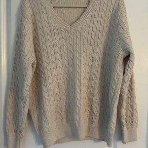 Brandy Melville Cozy Cream Cable Knit Sweater